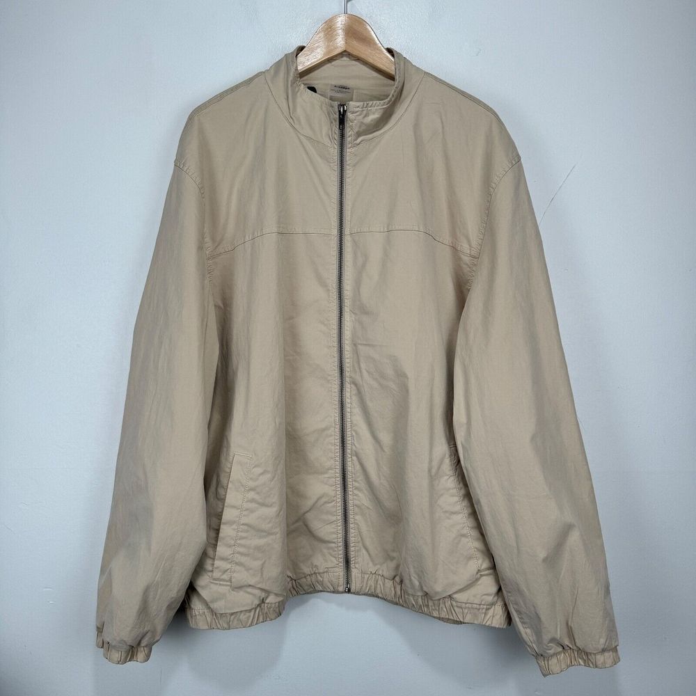 VRST Garment Dyed Track Jacket Men XL‎ Khaki Zip Cotton Tencel Stretch Pockets